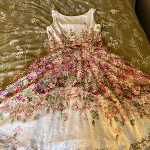 Danny & Nicole Floral Women’s Dress in Pink and Green